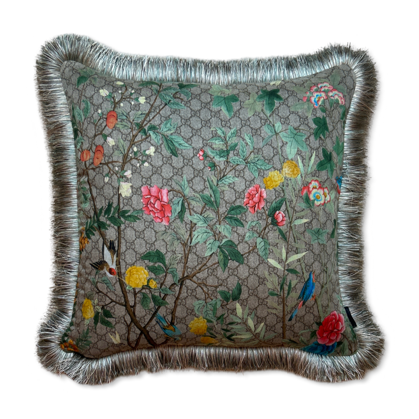 Gucci GG Logo Tree of Life Tian Chinoiserie Scarf Pillow at Vintage Luxe Up