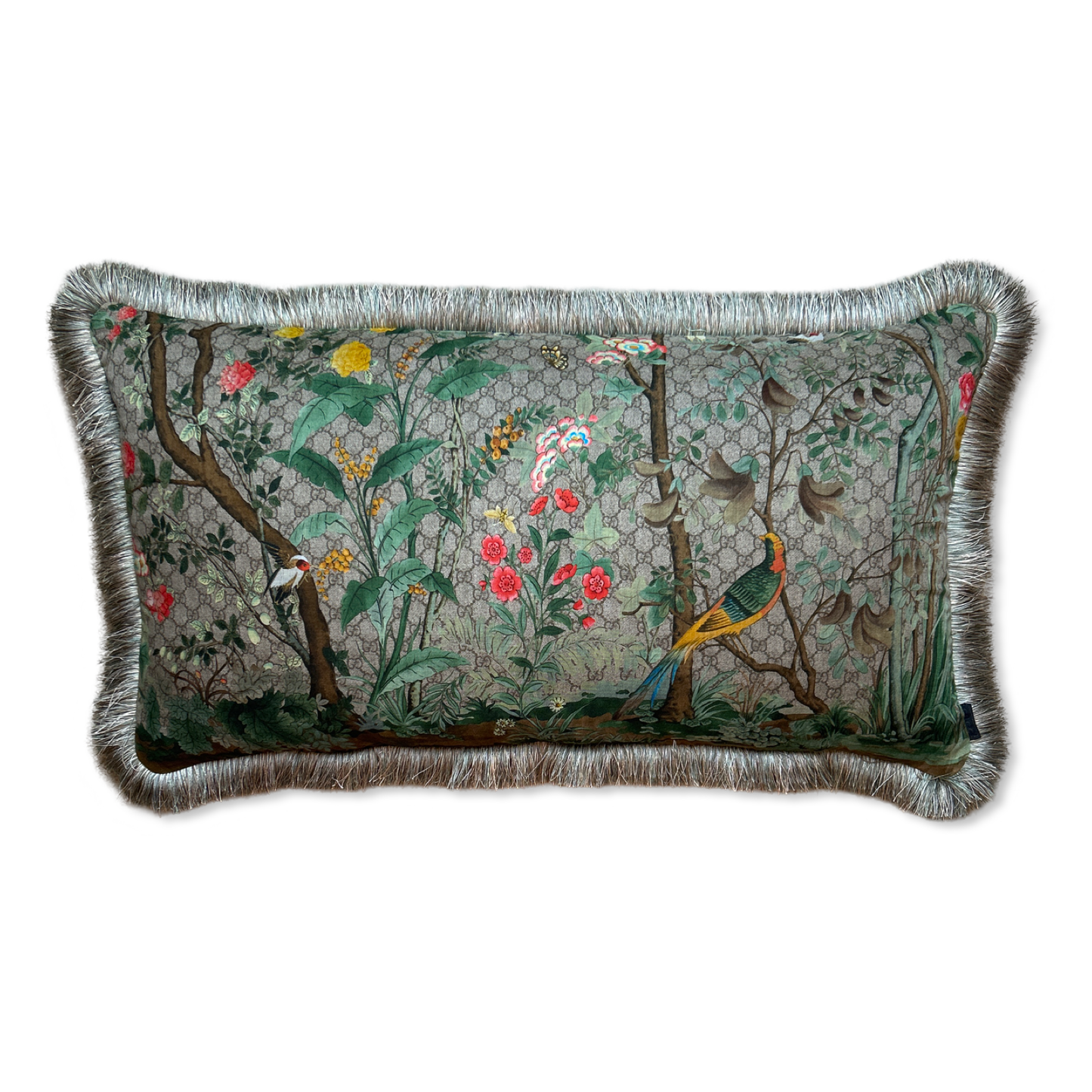 Gucci GG Logo Tree of Life Tian Chinoiserie Scarf Pillow at Vintage Luxe Up