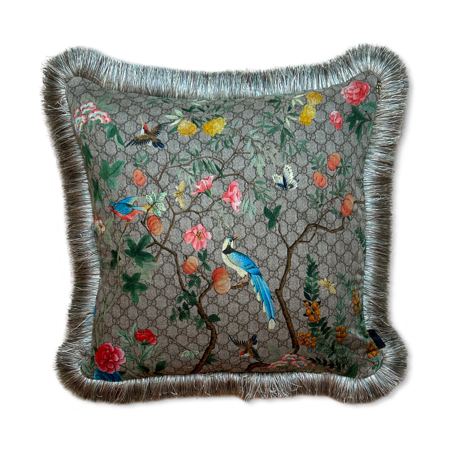 Gucci GG Logo Tree of Life Tian Chinoiserie Scarf Pillow at Vintage Luxe Up