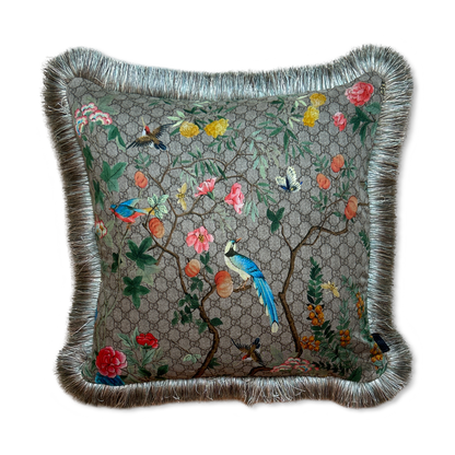 Gucci GG Logo Tree of Life Tian Chinoiserie Scarf Pillow at Vintage Luxe Up