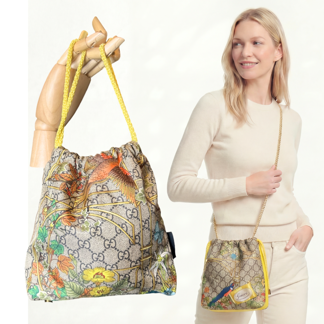 GUCCI GG FLORAL TRELLIS CROSSBODY BAG