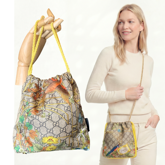 GUCCI GG FLORAL TRELLIS CROSSBODY BAG