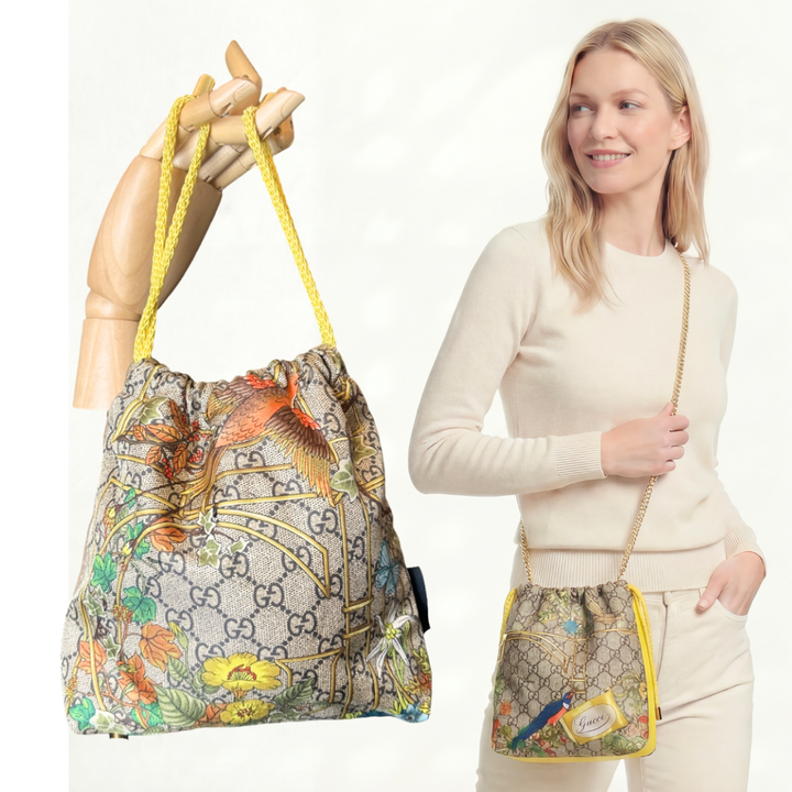 GUCCI GG FLORAL TRELLIS CROSSBODY BAG