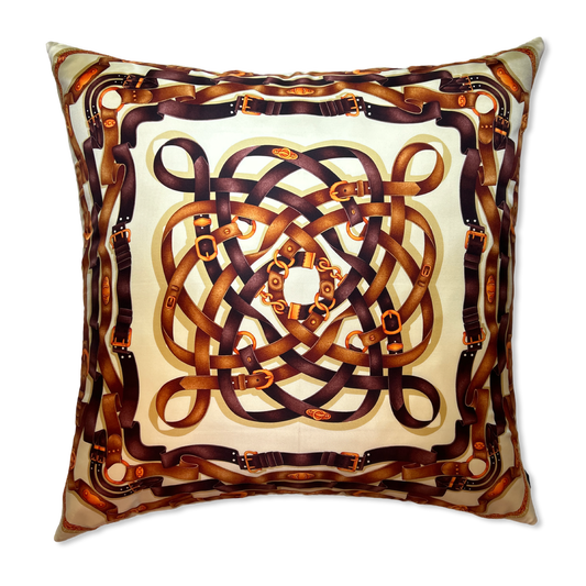 Harness Vintage Silk Scarf Pillow 34"
