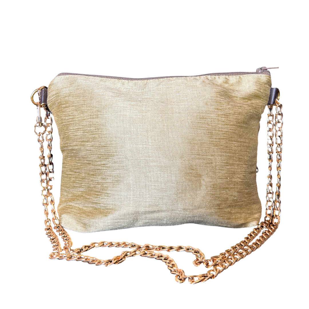 Horse Bit Noir Vintage Silk Scarf Crossbody Bag