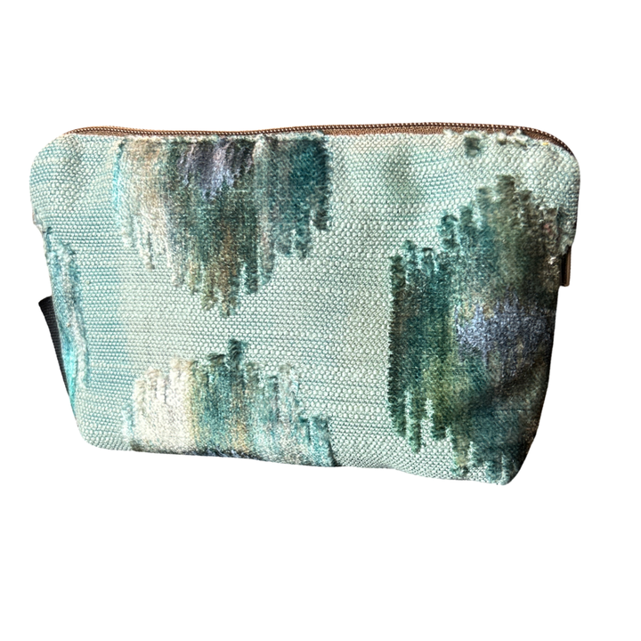 Chinoiserie Verte Vintage Silk Scarf Beauty Bag