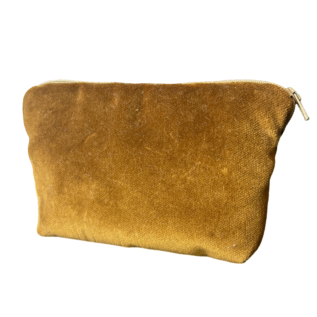 Floral Lattice Vintage Silk Scarf Beauty Bag