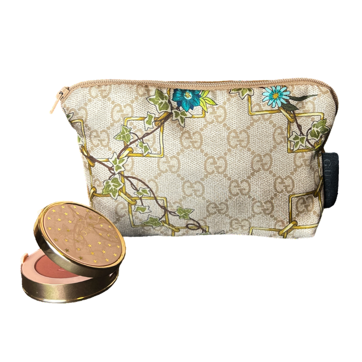 Gucci Floral Trellis Silk Beauty Bag | Vintage Luxe Up