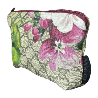 GG Blooms Pink Vintage Silk Scarf Beauty Bag