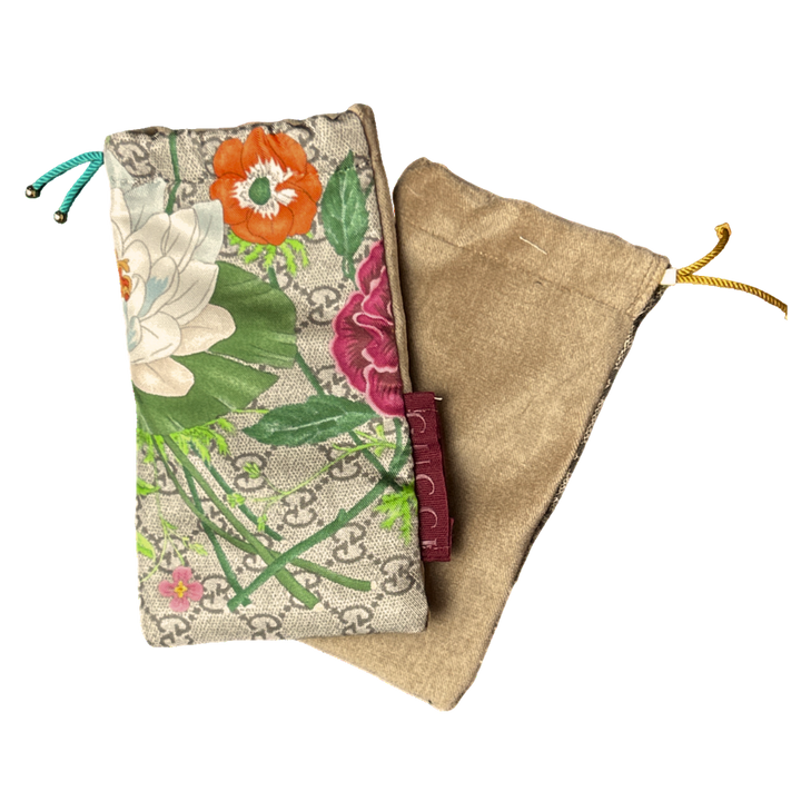 GG Floral Drawstring Eyewear Pouch