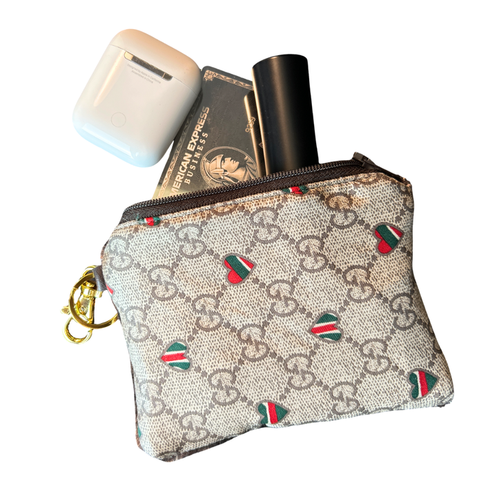 Gucci GG Logo Heart Scarf | Gucci Keychain Bag exclusively at Vintage Luxe Up