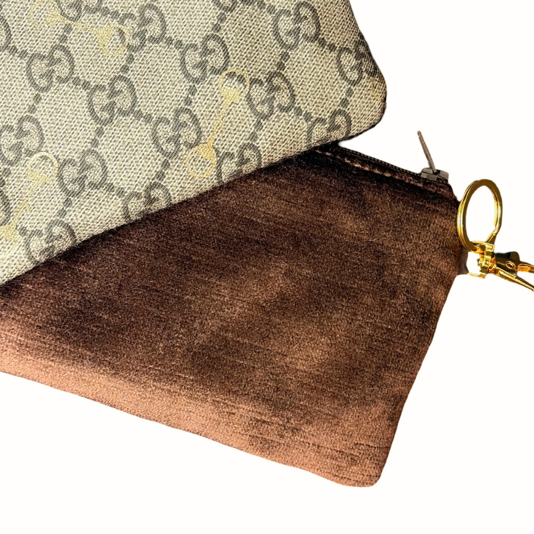 GG Horsebit Vintage Silk Scarf Coffee Run Keychain Bag