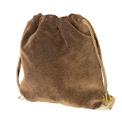 GG Metallic Vintage Scarf Drawstring Crossbody Bag with Fringe
