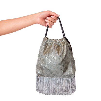 Gucci GG Metallic Logo Scarf | Gucci Crossbody Bag at Vintage Luxe Up