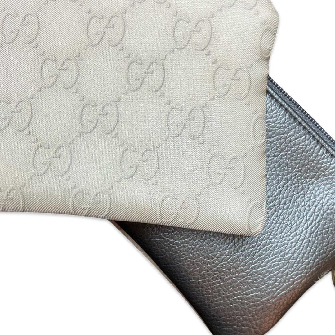 GG Monogram Vintage Silk Scarf Wristlet Bag