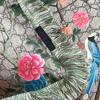 GG Tree of Life Tian Chinoiserie Vintage Silk Scarf Pillows