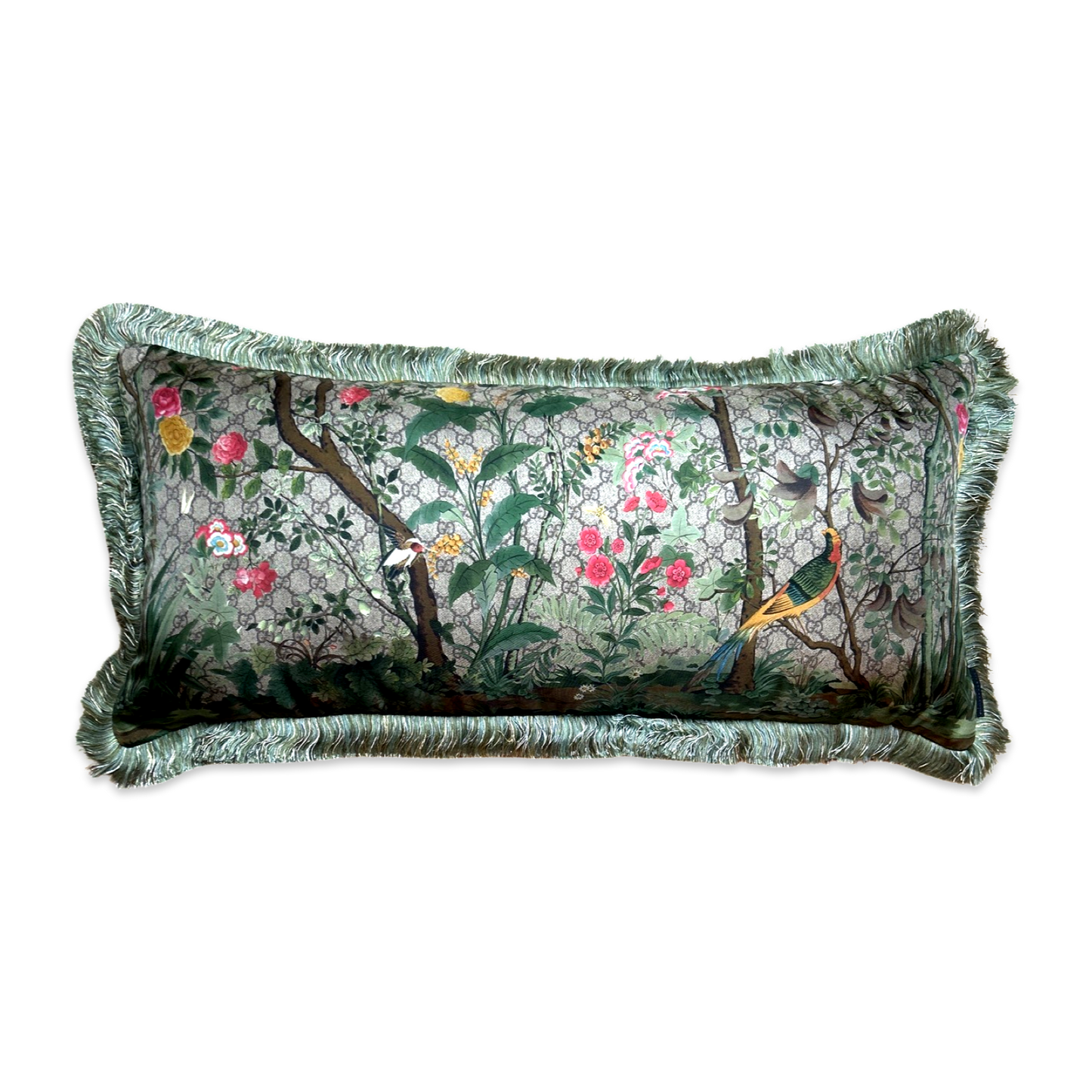 GG Tree of Life Tian Chinoiserie Vintage Silk Scarf Pillows