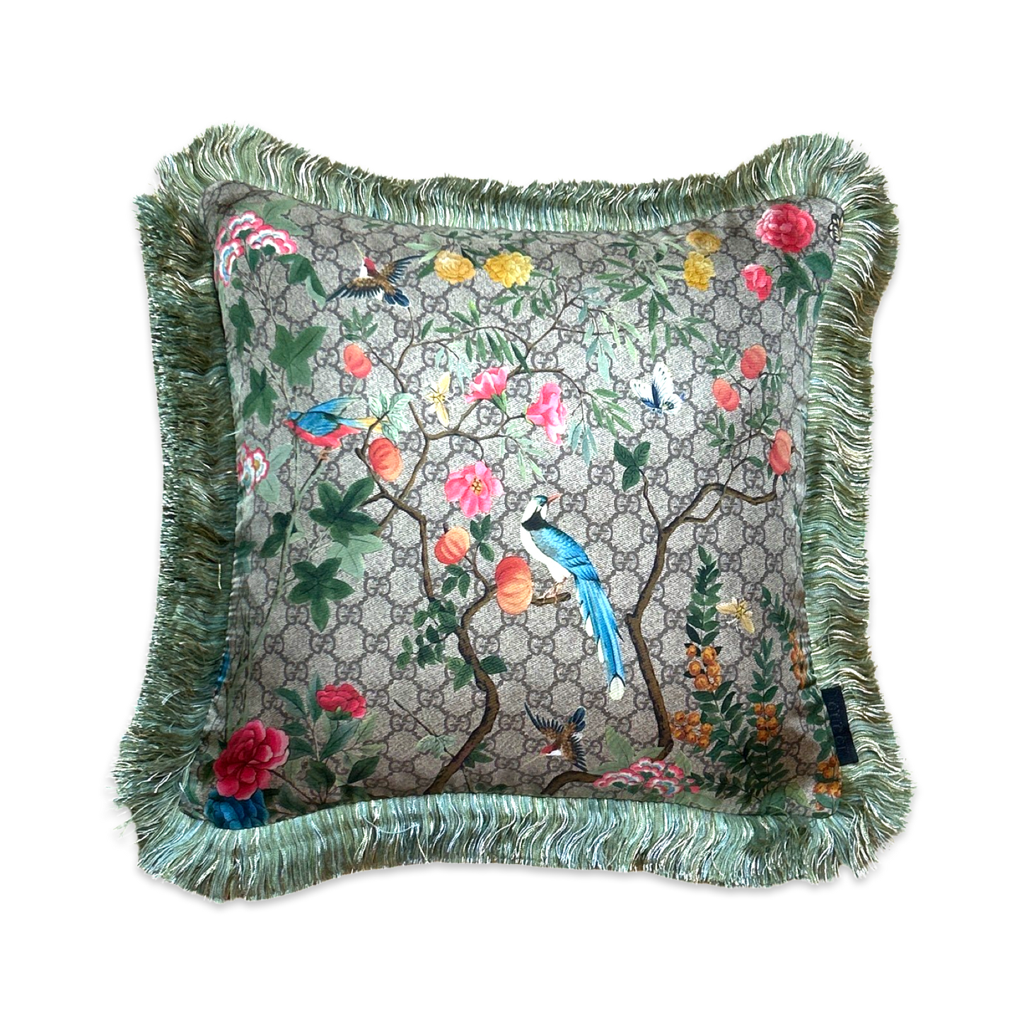 GG Tree of Life Tian Chinoiserie Vintage Silk Scarf Pillows