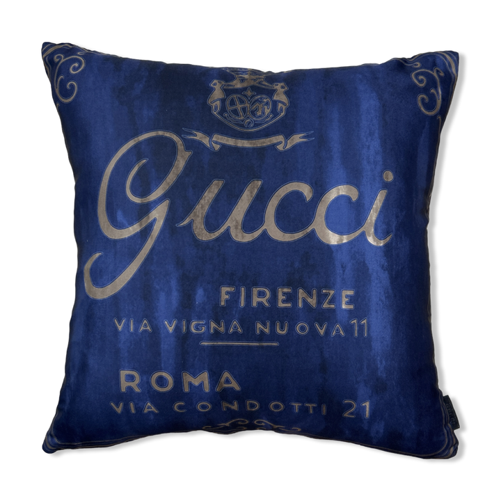 Vintage Gucci Pillow Heritage Logo Vintage Silk Scarf Pillow at Vintage Luxe Up