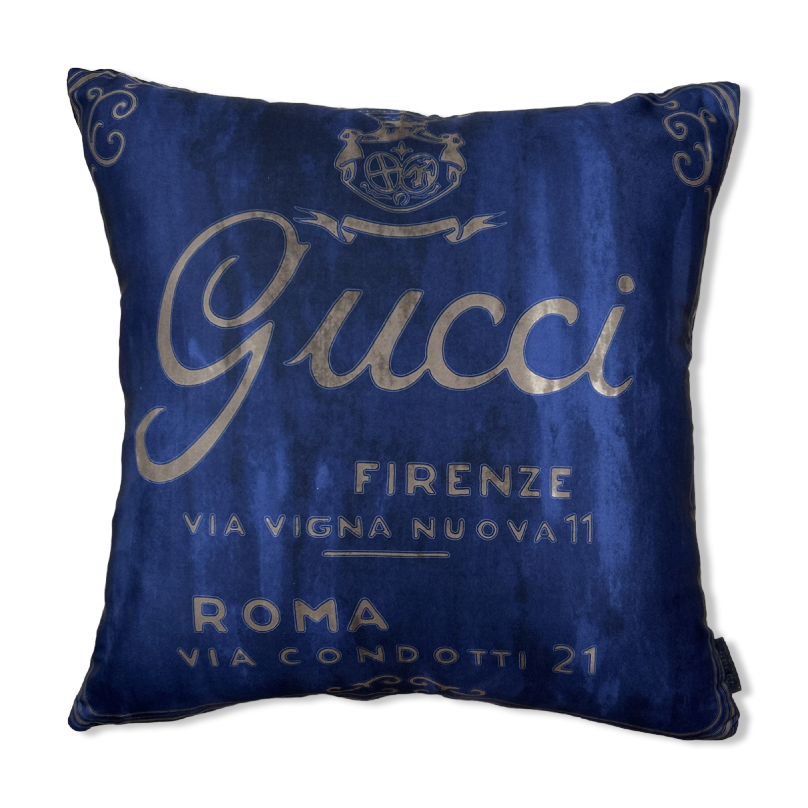 Vintage Gucci Pillow Heritage Logo Vintage Silk Scarf Pillow at Vintage Luxe Up