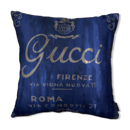 Vintage Gucci Pillow Heritage Logo Vintage Silk Scarf Pillow at Vintage Luxe Up