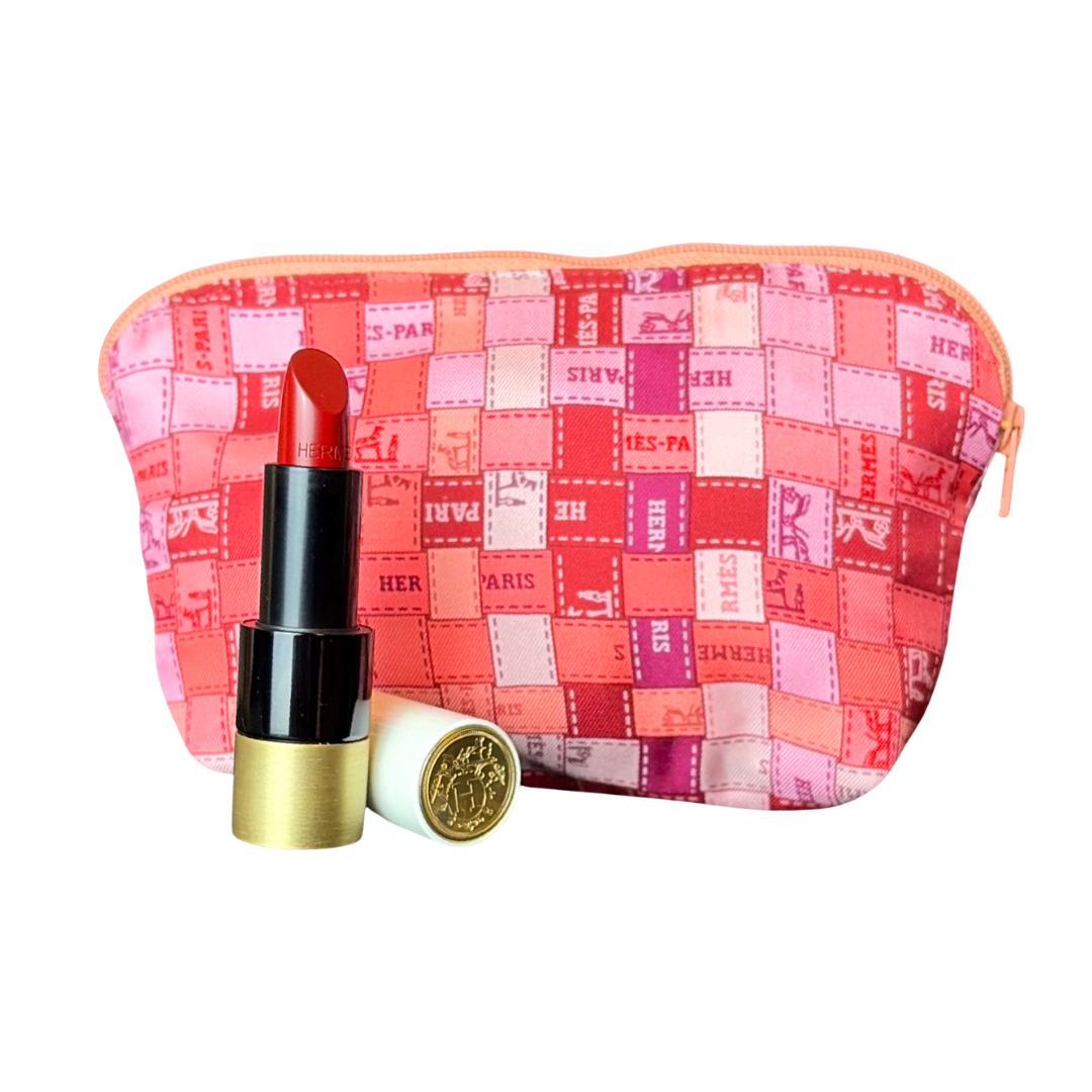 HERMES Bolduc au Carre Scarf Beauty Bag at Vintage Luxe Up