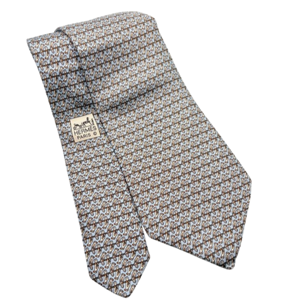 hermes bird print silk necktie