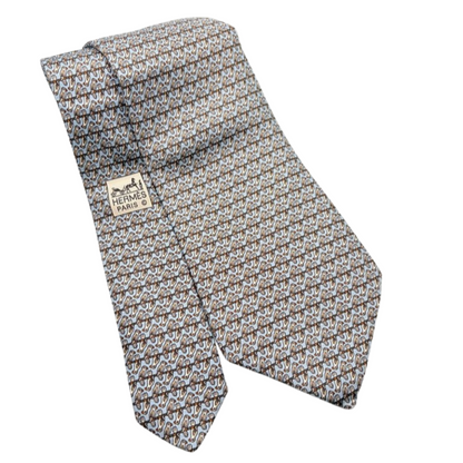 hermes bird print silk necktie