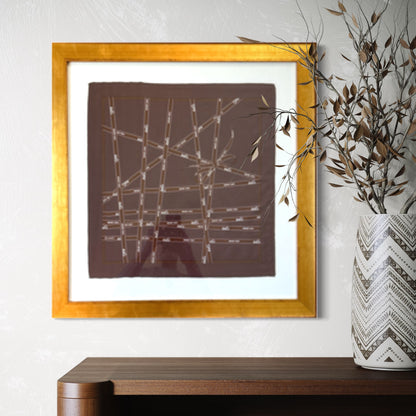 Bolduc Ribbon Framed Vintage Silk Scarf 24"