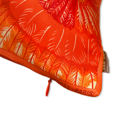 Brazil Detail Vintage Silk Scarf Pillow 24"
