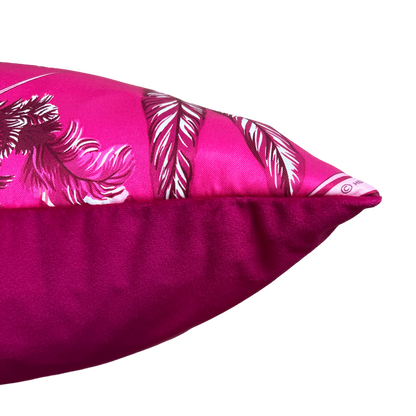 Brazil Detail Vintage Silk Scarf Pillow 22"