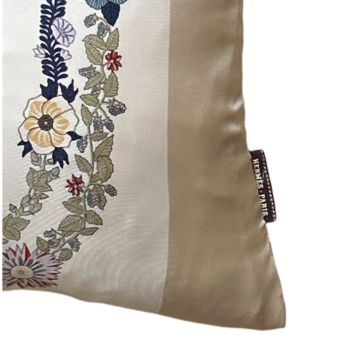 Brides de Gala en Fleurs Vintage Silk Scarf Lumbar Pillow 35"