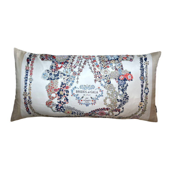 Hermes Brides de Gala en Fleurs Scarf pillow at Vintage Luxe Up