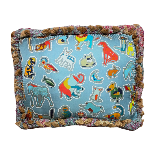 Caracteristick Vintage Silk Scarf Pillow
