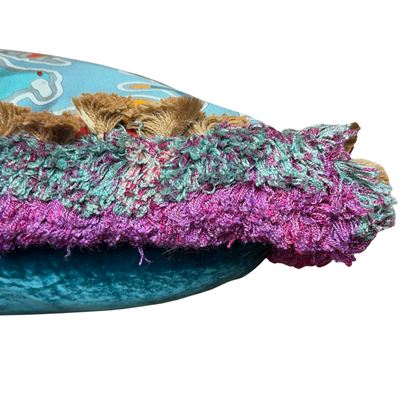 Caracteristick Vintage Silk Scarf Pillow