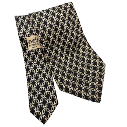 Hermes Black Chain Necktie