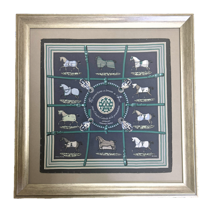 HERMES Couvertures et Tenues du Jour Scarf Framed Hermes Framed Scarf