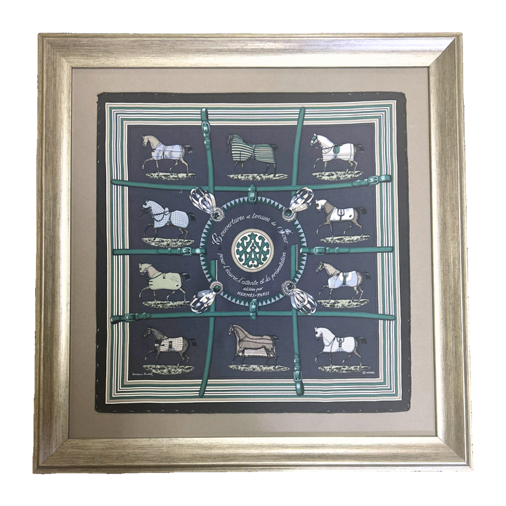 HERMES Couvertures et Tenues du Jour Scarf Framed Hermes Framed Scarf