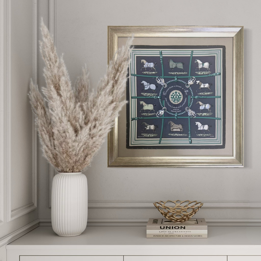 HERMES Couvertures et Tenues du Jour Scarf Framed Hermes Framed Scarf