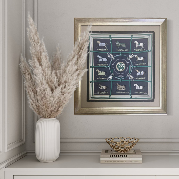 HERMES Couvertures et Tenues du Jour Scarf Framed Hermes Framed Scarf