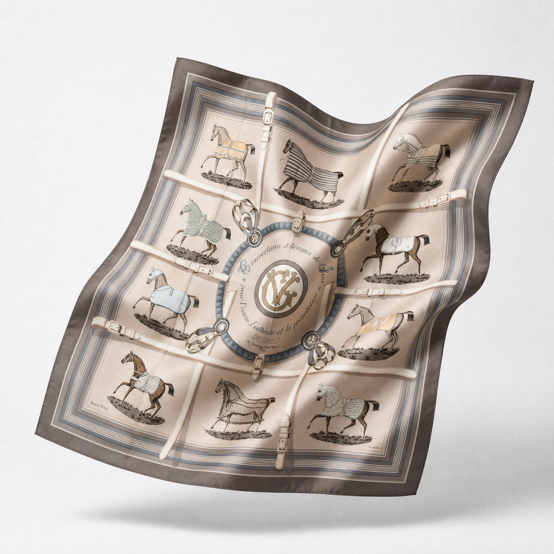 hermes couvertures et tenues du jour George V Scarf
