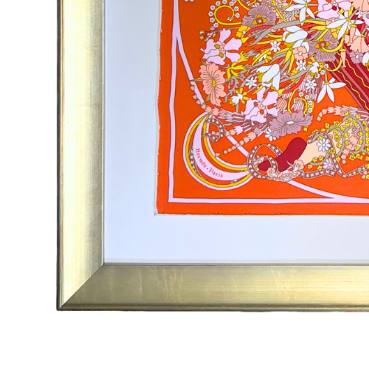 Danse du Printemps Framed Vintage Silk Scarf 24"