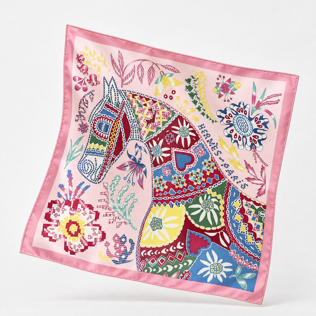 hermes en attendant ulysse pink scarf