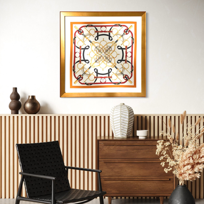 Hermes Eperon d'Or Forever Scarf | Framed Hermes Scarf exclusively at Vintage Luxe Up