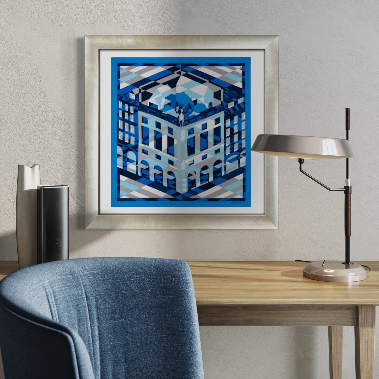 hermes faubourg en perspective scarf framed hermes scarf