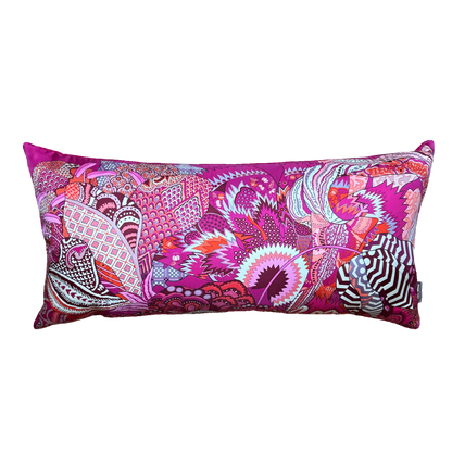 Hermes Fleurs d'Indiennes Scarf Lumbar Pillow 35" at Vintage Luxe Up