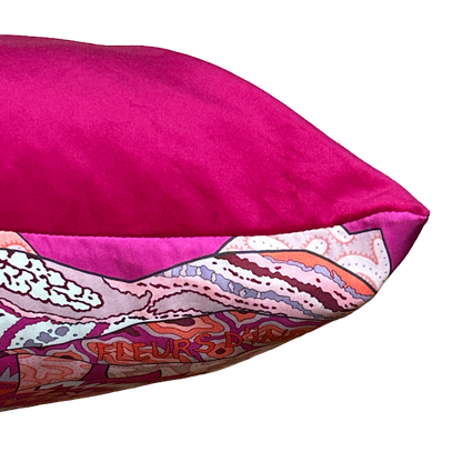 Fleurs d'Indiennes Vintage Silk Scarf Lumbar Pillows 35"