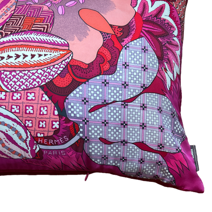 Fleurs d'Indiennes Vintage Silk Scarf Lumbar Pillows 35"