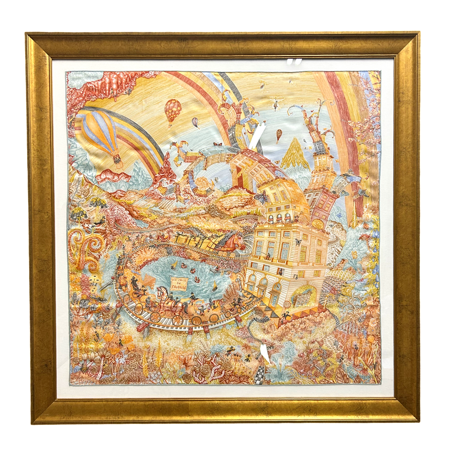 Hermes Folies du Faubourg Scarf | Framed Hermes Scarf exclusively at Vintage Luxe Up
