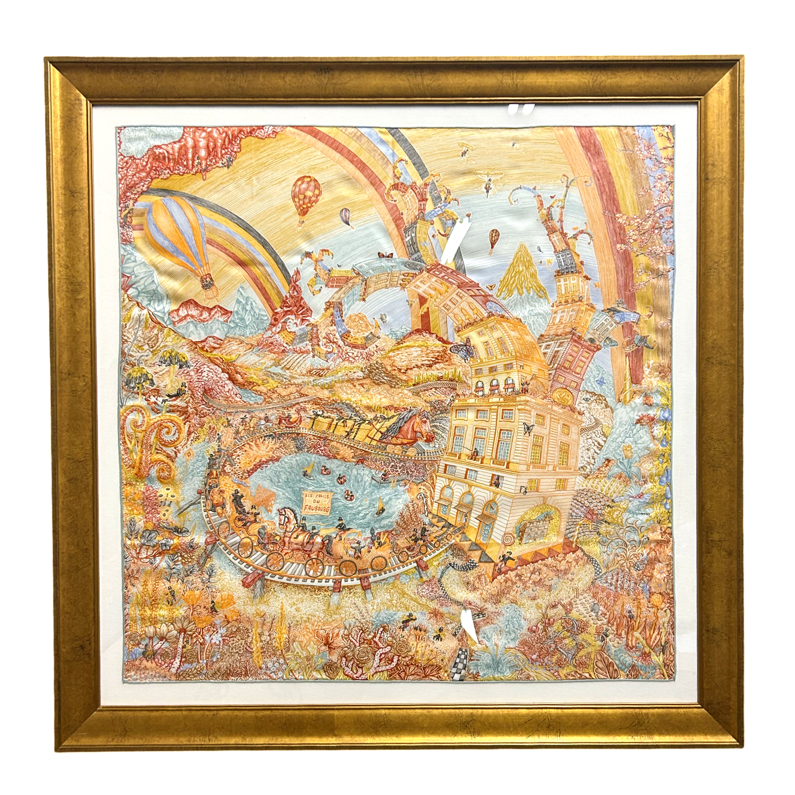 Hermes Folies du Faubourg Scarf | Framed Hermes Scarf exclusively at Vintage Luxe Up